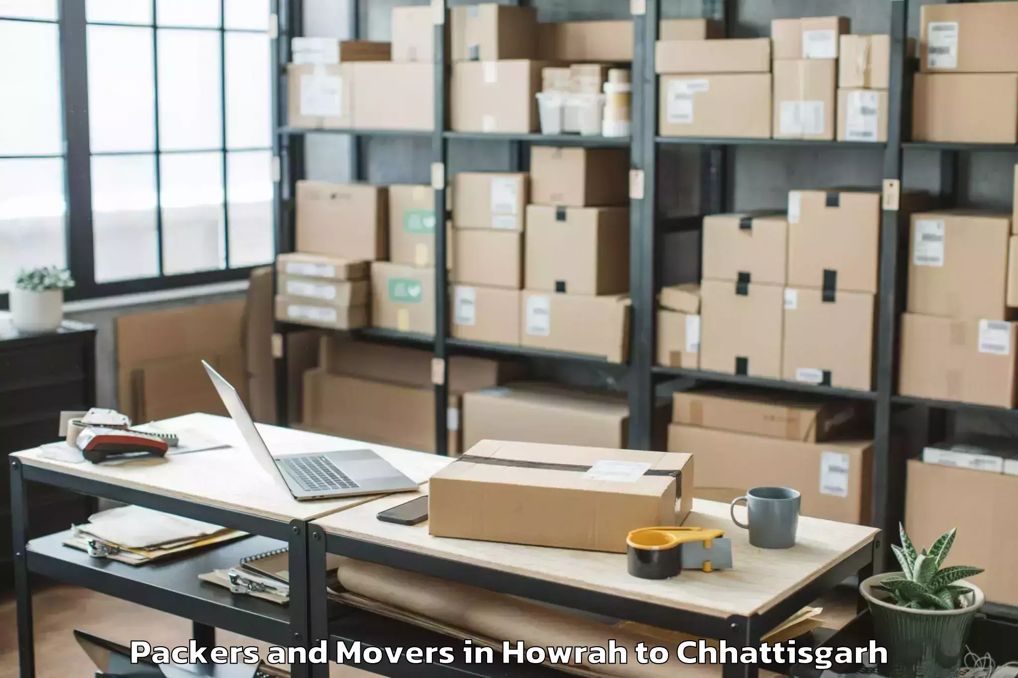 Easy Howrah to City Center Mall Raipur Packers And Movers Booking